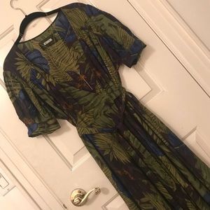 Full length with full sweep Reformation wrap dress